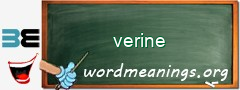 WordMeaning blackboard for verine